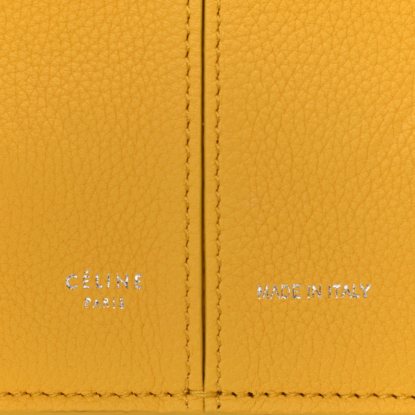 Baby Grained Calfskin Small Tri-Fold Bag Citrus
