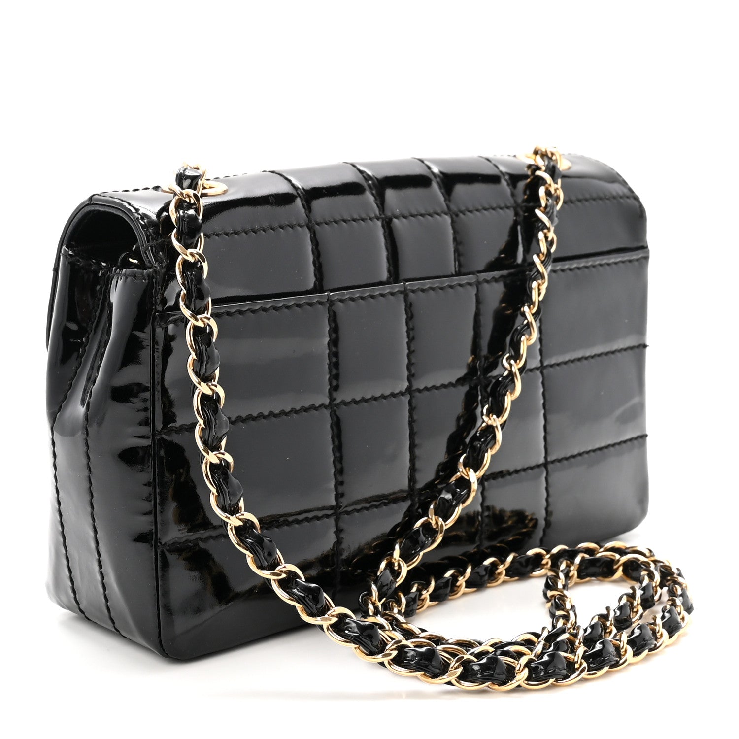 Chanel Patent Medium Chocolate Bar Flap Black 3 of 10