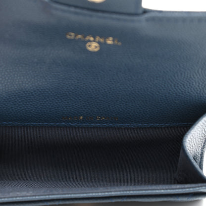 Chanel Caviar Quilted Flap Card Holder Navy Blue 5 of 8