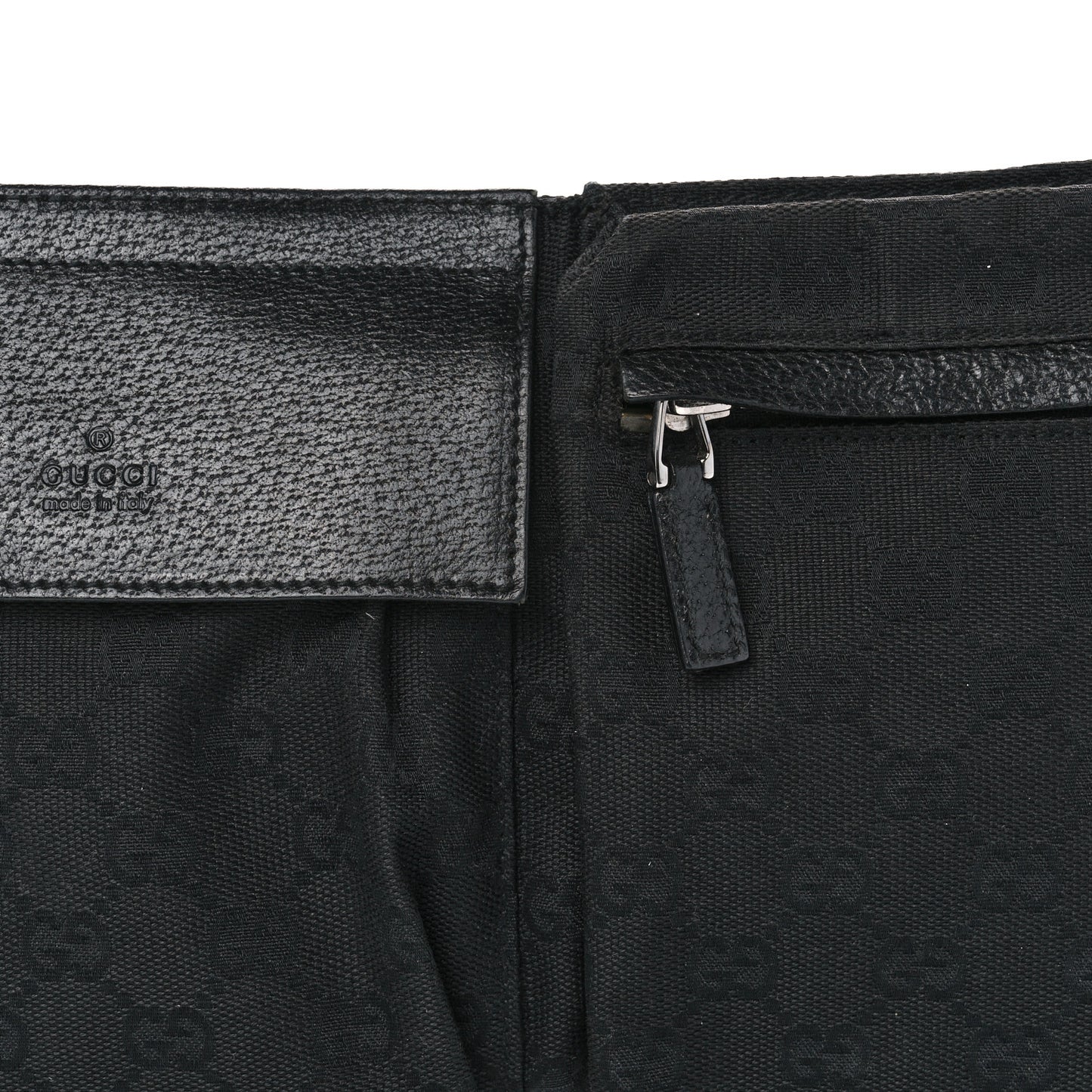 GG Monogram Double Pocket Belt Bag Black