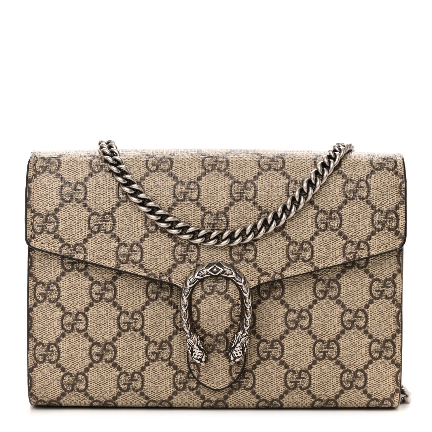 Gucci GG Supreme Monogram Mini Dionysus Chain Wallet Beige Taupe 1 of 12
