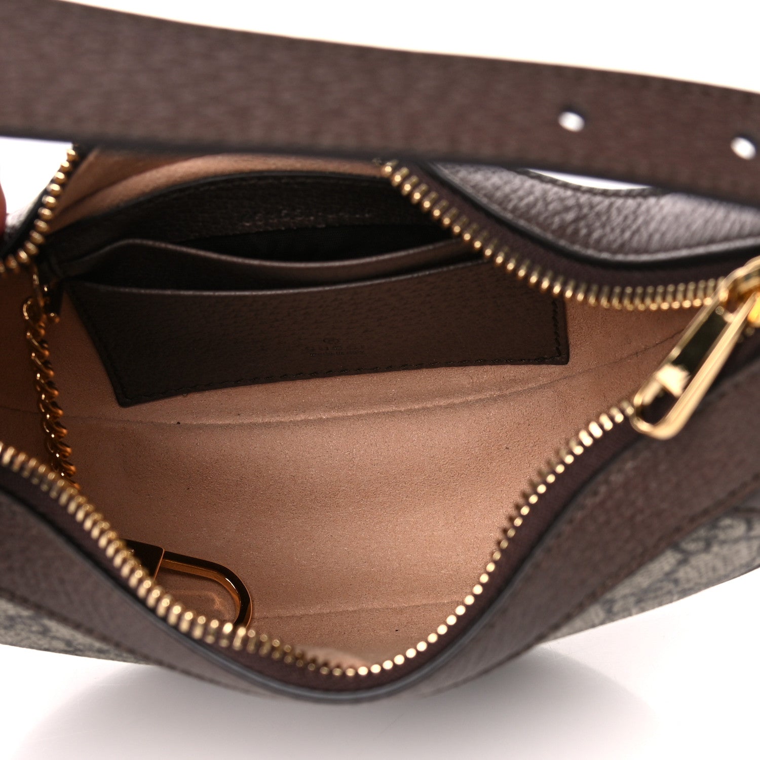 Gucci GG Supreme Monogram Textured Calfskin Web Mini Ophidia Half Moon Hobo Beige Ebony New Acero 4 of 10