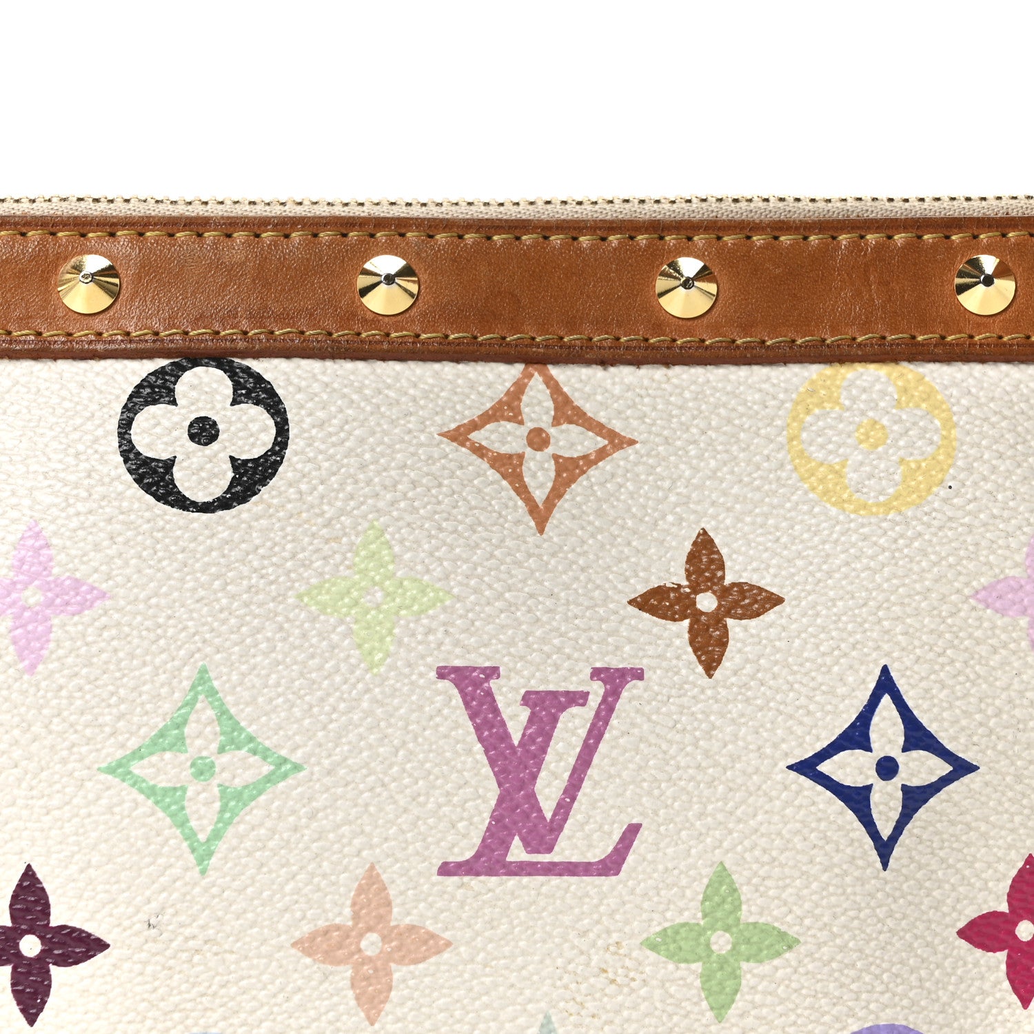Louis Vuitton Monogram Multicolor Pochette Accessories White 7 of 9