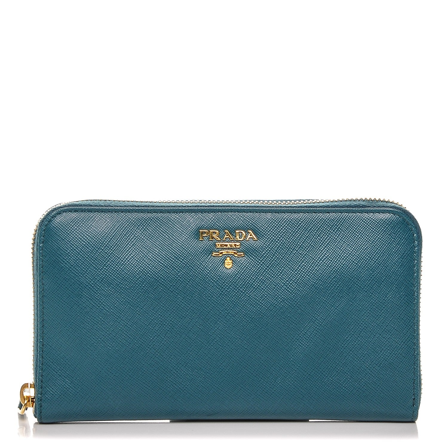 Prada Saffiano Metal Zip Around Wallet Ottanio 1 of 6