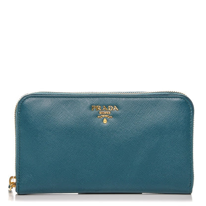Prada Saffiano Metal Zip Around Wallet Ottanio 1 of 6