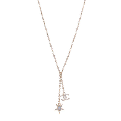Chanel Crystal CC Star Necklace Gold Pink Blue 1 of 6