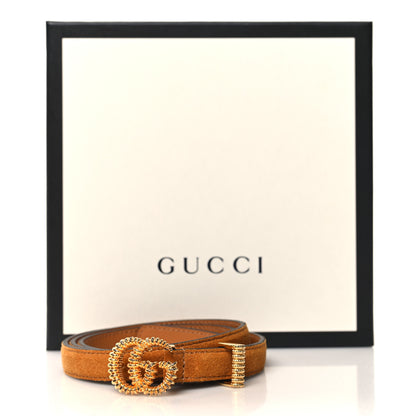 Gucci Suede Torchon Double G 15mm Belt 85 34 Vintage Sun Oil 7 of 7