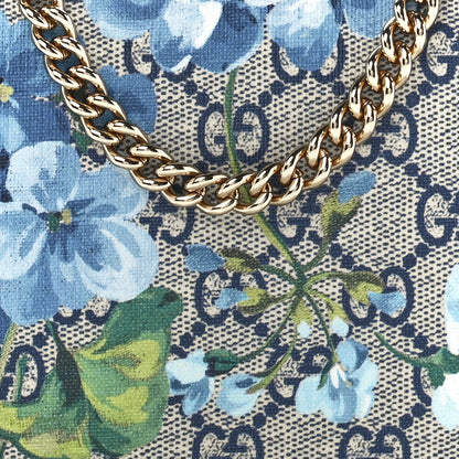 Gucci GG Supreme Monogram Blooms Chain Wallet Blue 7 of 11