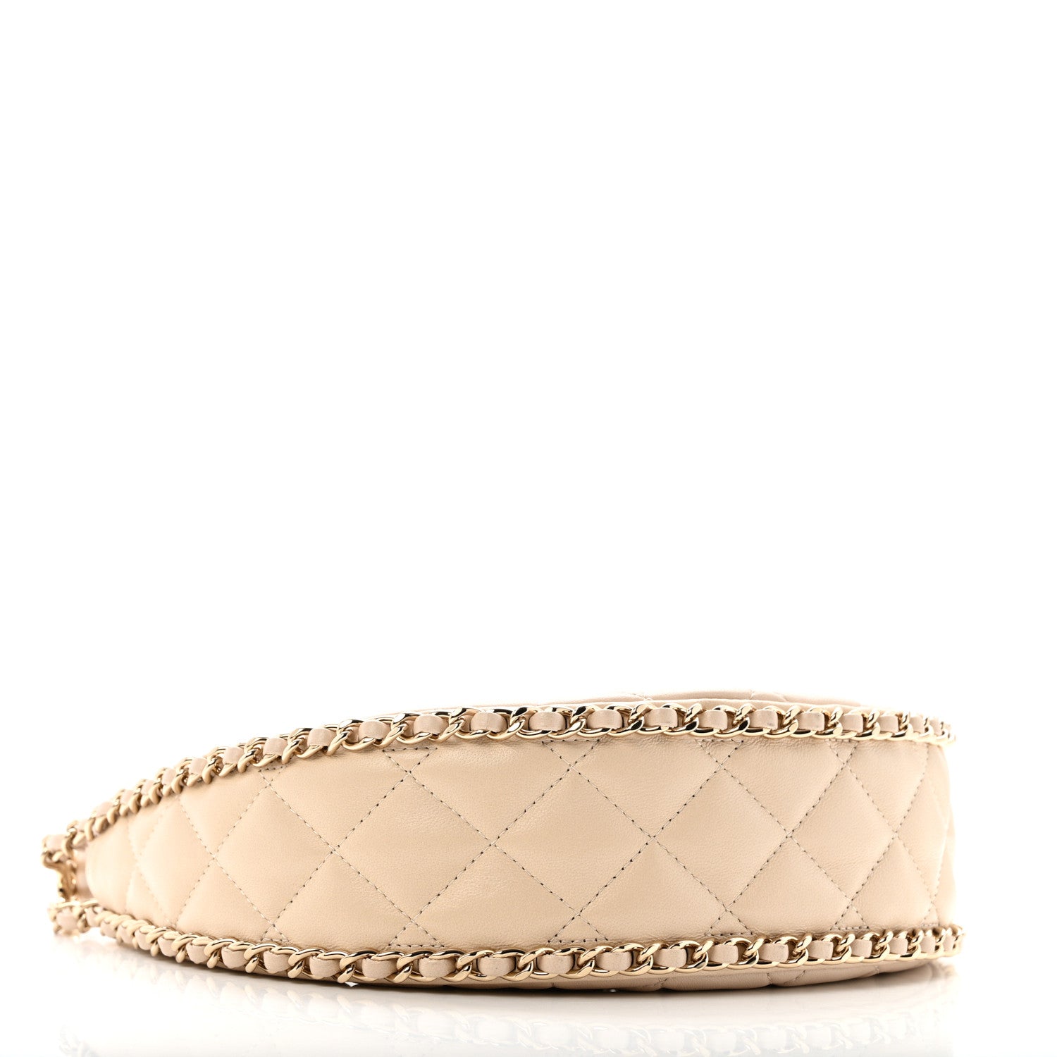 Chanel Lambskin Quilted Small Hobo Bag Light Beige 4 of 13