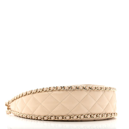 Chanel Lambskin Quilted Small Hobo Bag Light Beige 4 of 13