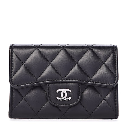 Chanel Lambskin Quilted Flap Card Holder Black 1 of 9