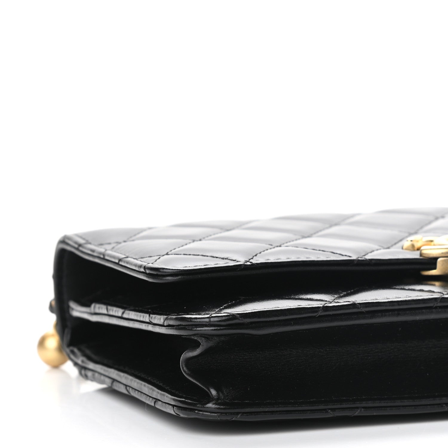 Chanel Calfskin Quilted Perfect Fit Wallet On Chain WOC Black 10 of 12