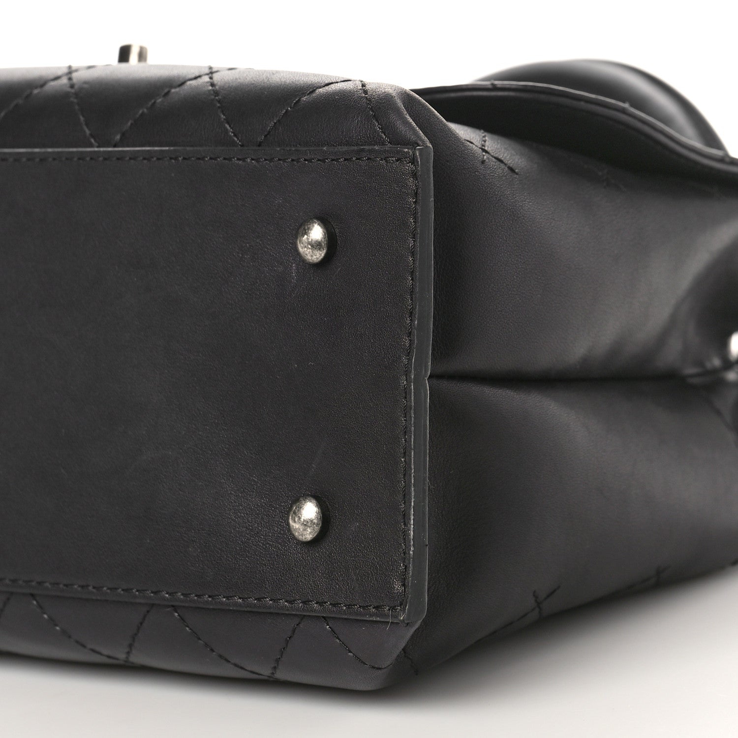 Chanel Calfskin Stitched Large Urban Luxury Top Handle Bag Black 10 of 12