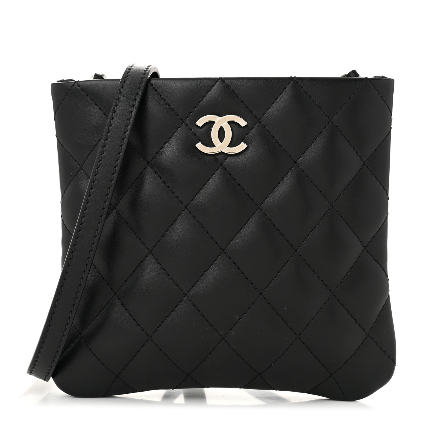 Lambskin Quilted Crossbody Bag Black