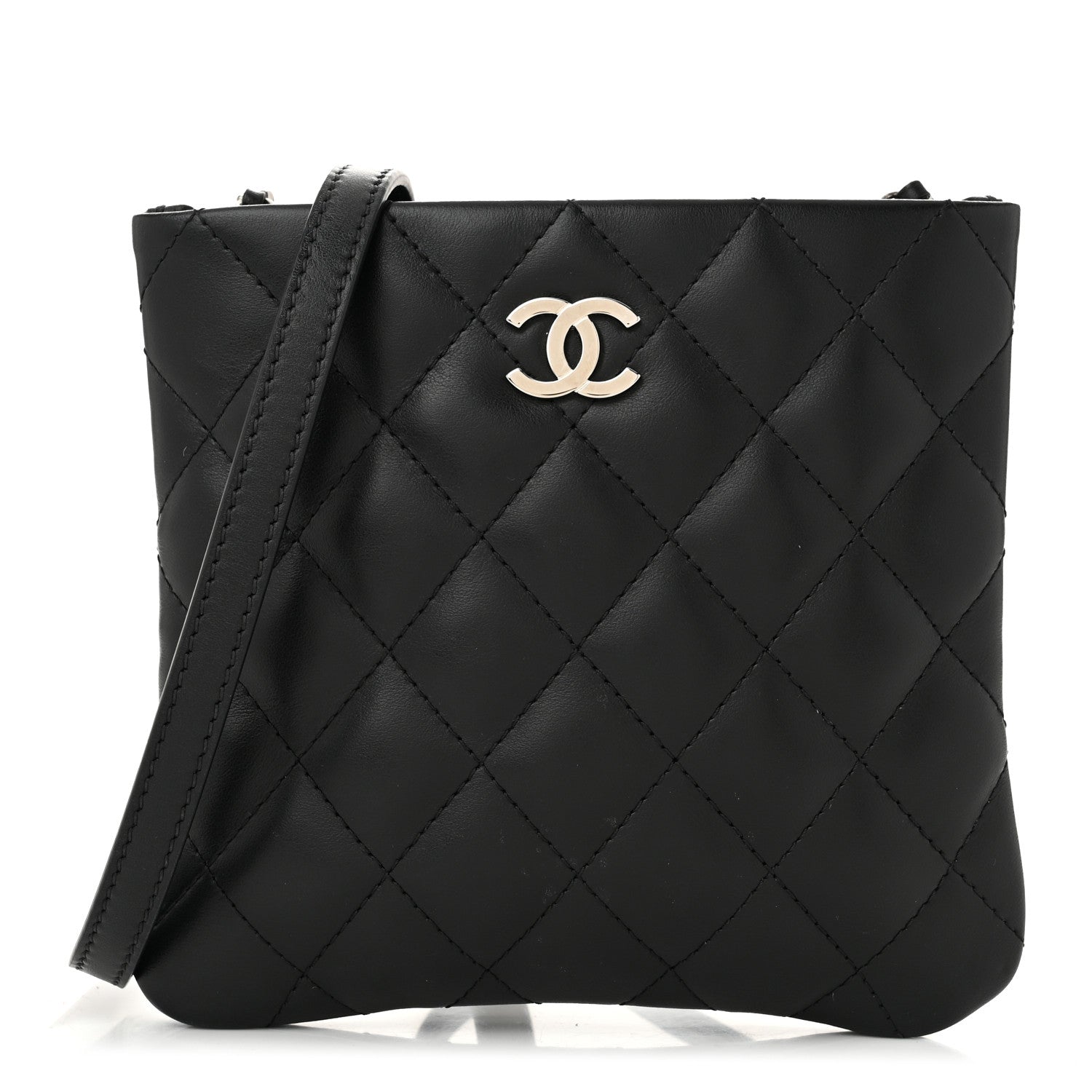 Chanel Lambskin Quilted Crossbody Bag Black 1 of 11