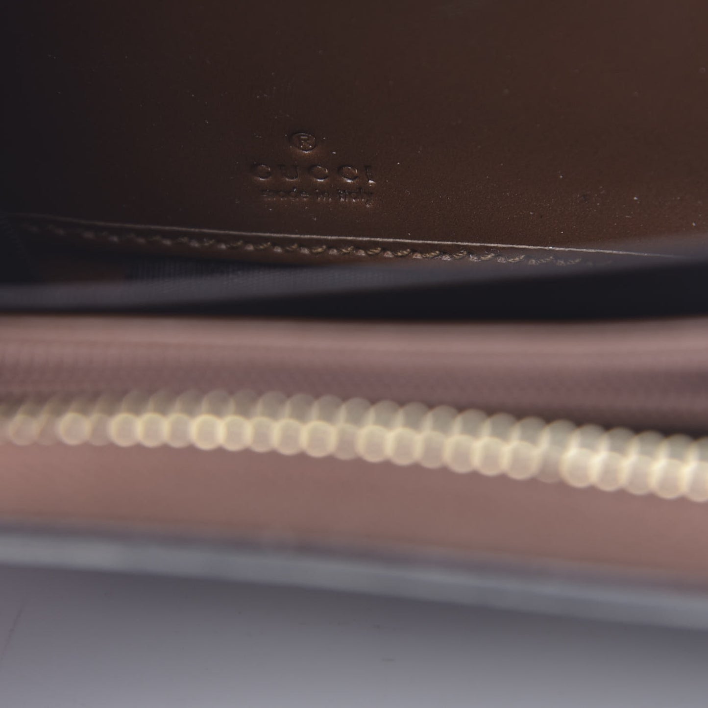 GG Supreme Monogram Cuoio Toscano Zip Around Wallet Beige Ebony Cuir
