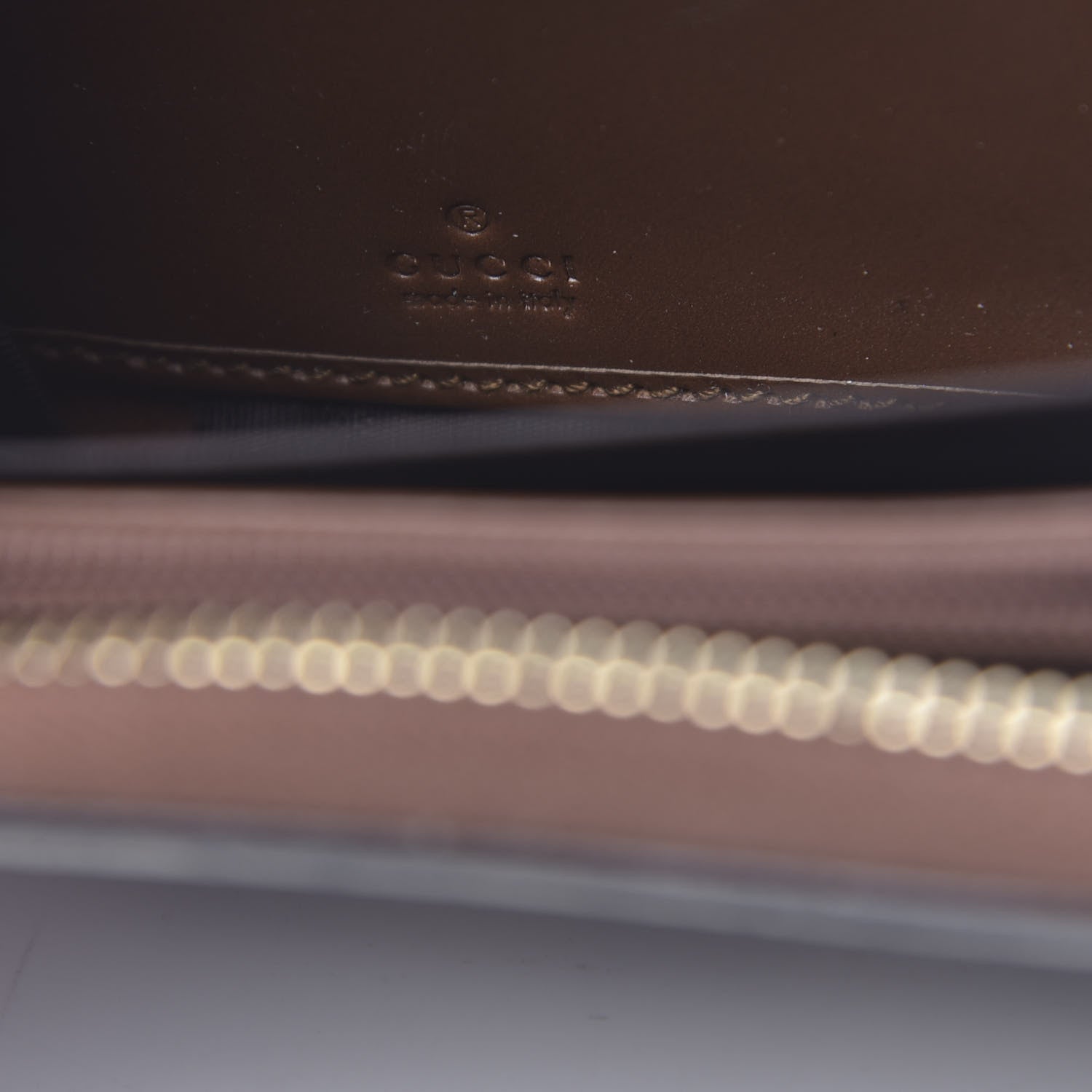 Gucci GG Supreme Monogram Cuoio Toscano Zip Around Wallet Beige Ebony Cuir 6 of 8