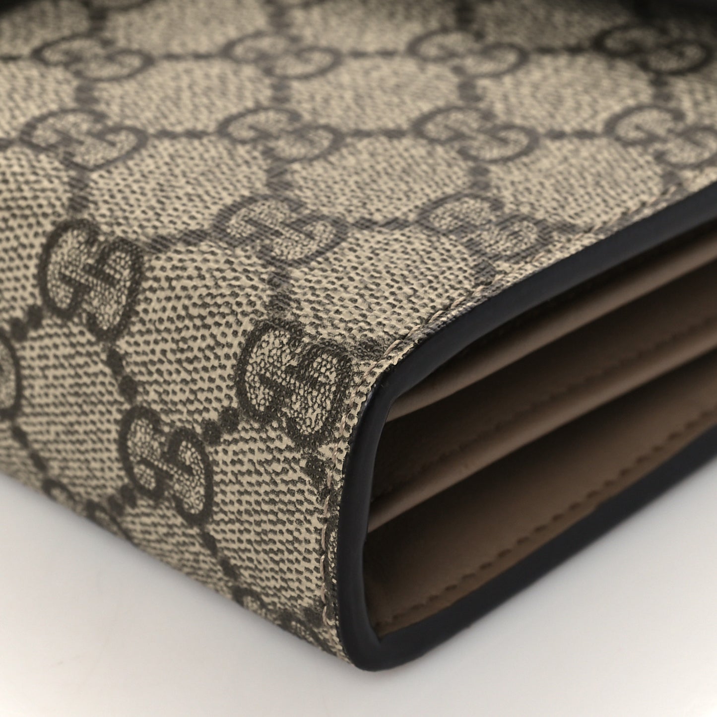 GG Supreme Monogram Mini Dionysus Chain Wallet Beige Taupe