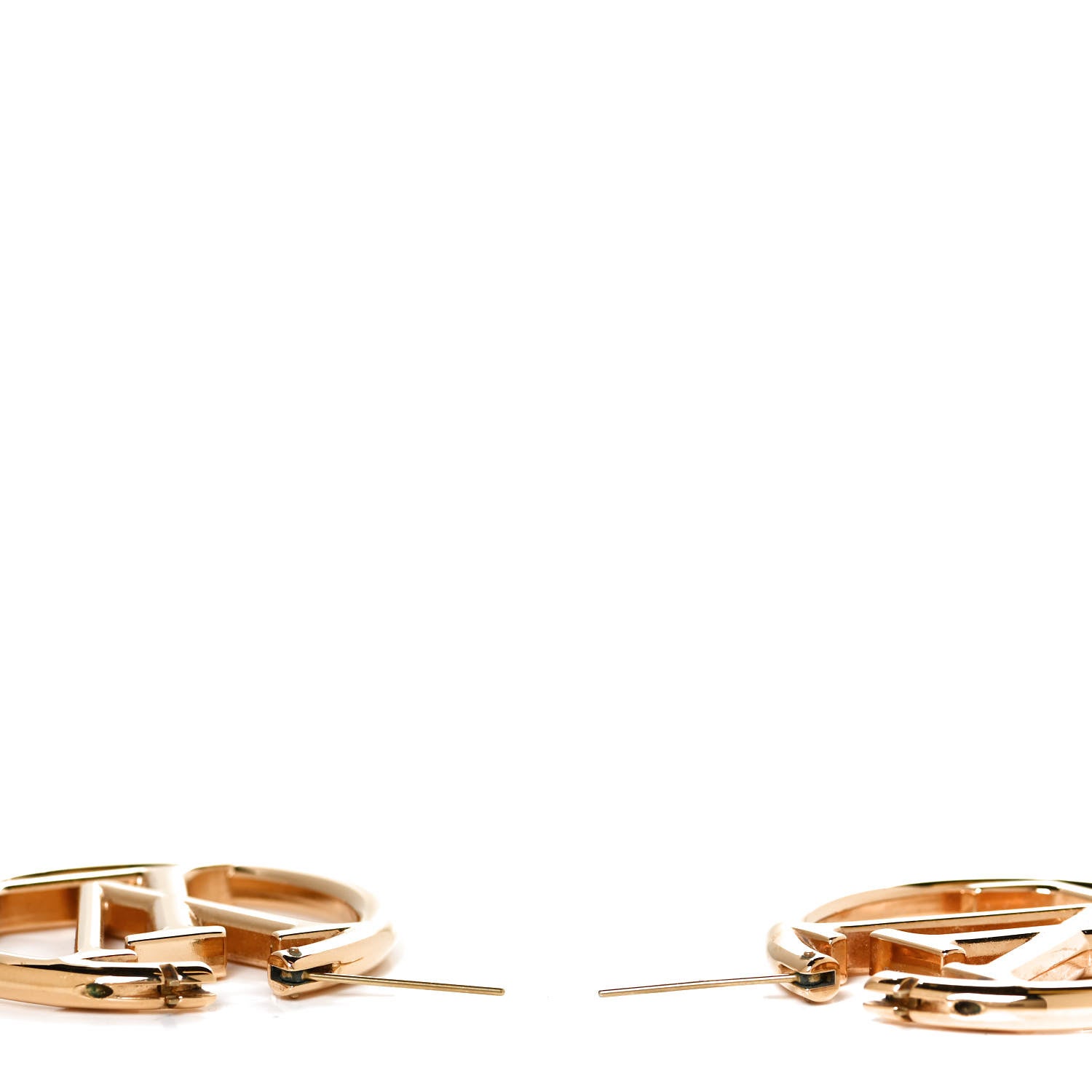 Louis Vuitton Metal Louise Hoop Earrings Gold 3 of 6