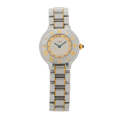 Cartier Stainless Steel 18K Yellow Gold 28mm Must de 21 Quartz Watch 1 of 4