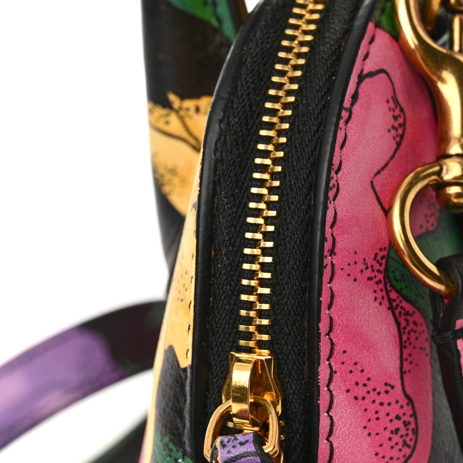 Balenciaga Smooth Calfskin Lush Floral Print XXS Ville Top Handle Bag Black Multicolor 12 of 12
