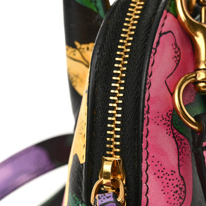 Balenciaga Smooth Calfskin Lush Floral Print XXS Ville Top Handle Bag Black Multicolor 12 of 12