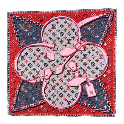 Louis Vuitton Silk Pop Monogram Scarf Red Pink 1 of 3