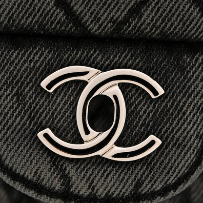 Chanel Denim Quilted Denimpression Flap Grey Black 11 of 11