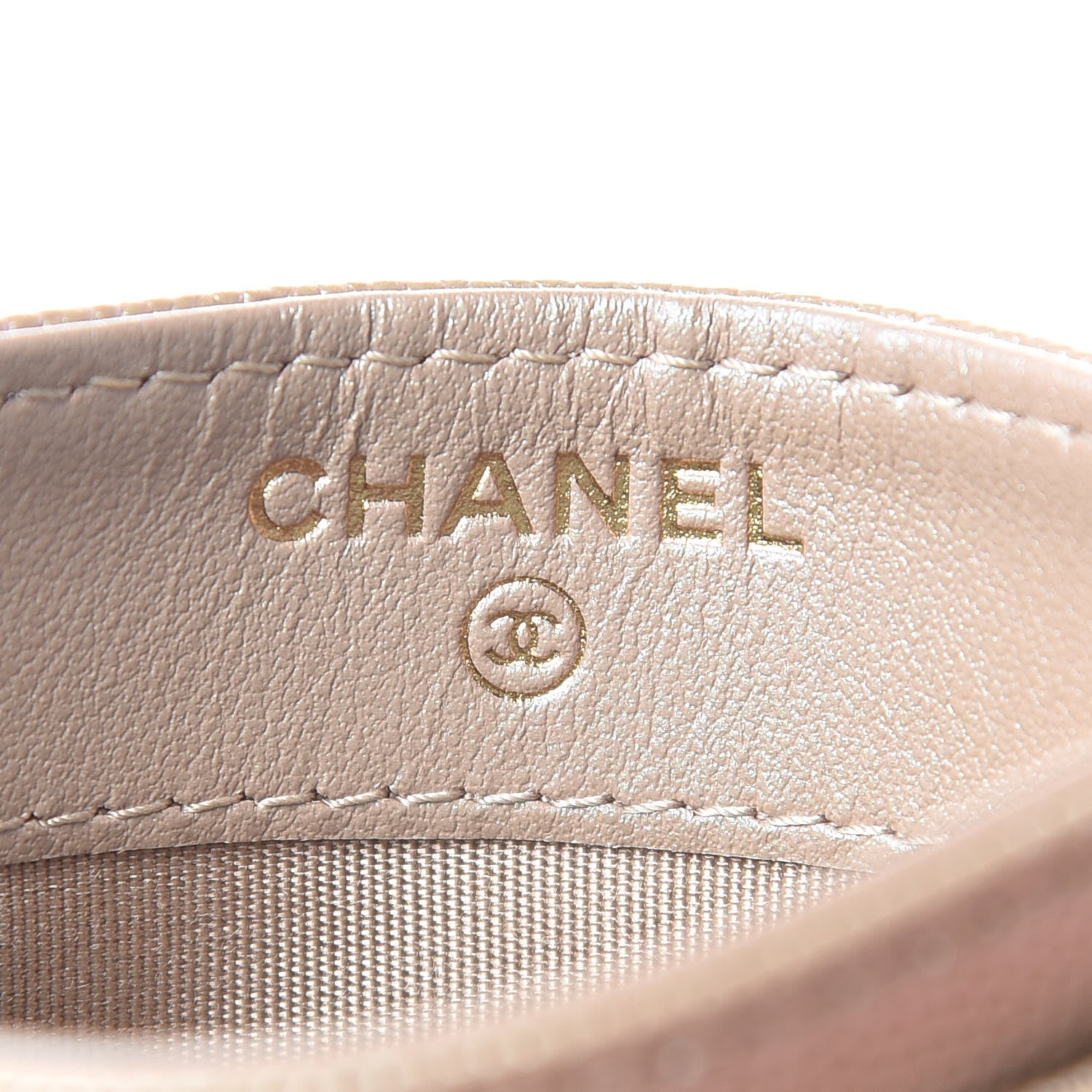 Chanel Iridescent Caviar Quilted Card Holder Beige 6 of 9