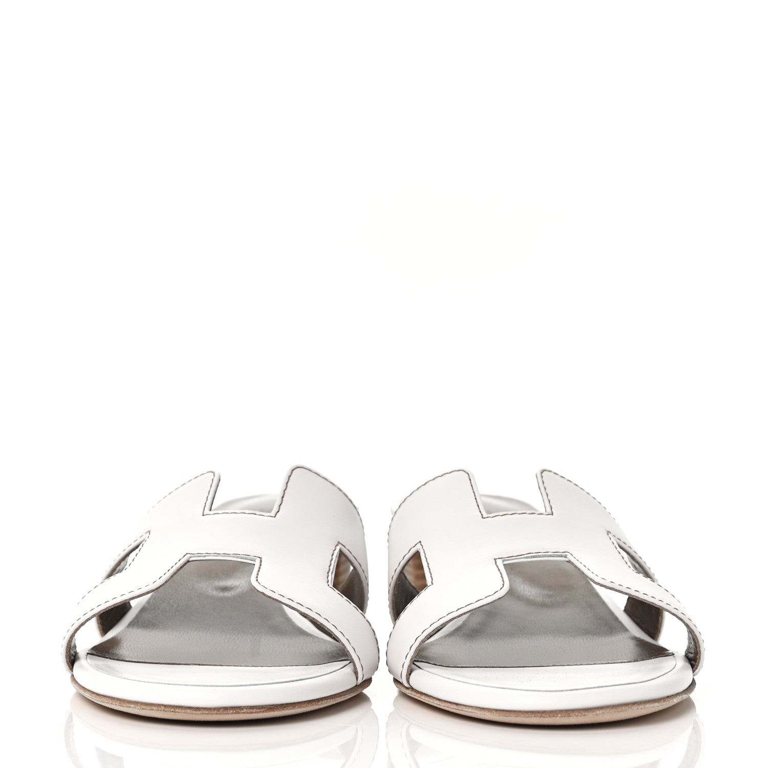 Hermes Calfskin Oasis Sandals 37.5 White 2 of 8