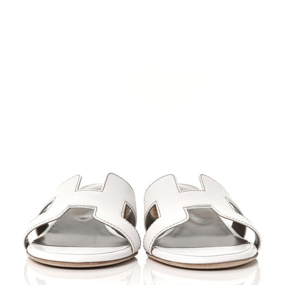 Hermes Calfskin Oasis Sandals 37.5 White 2 of 8