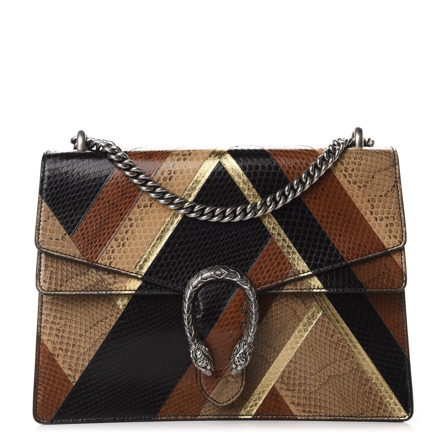 Ayers Snakeskin Chevron Medium Dionysus Shoulder Bag Multicolor