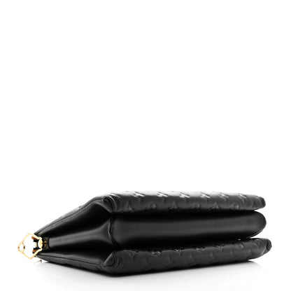Louis Vuitton Lambskin Embossed Monogram Coussin MM Black 4 of 10