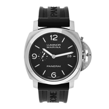 Panerai Stainless Steel Rubber 44mm Luminor Marina 1950 Automatic Watch Black PAM00312 1 of 5
