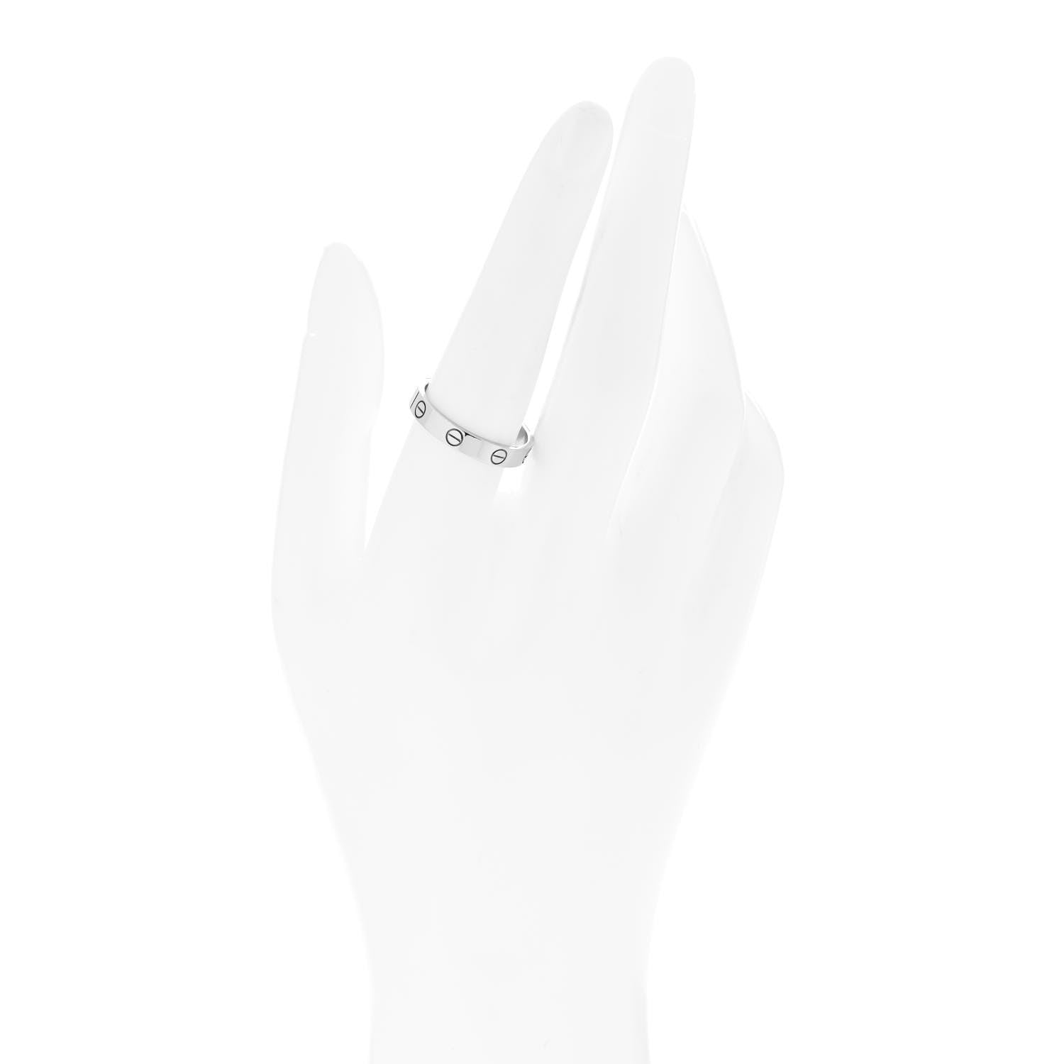 Cartier 18K White Gold 3.5mm LOVE Wedding Band Ring 58 8.5 2 of 4