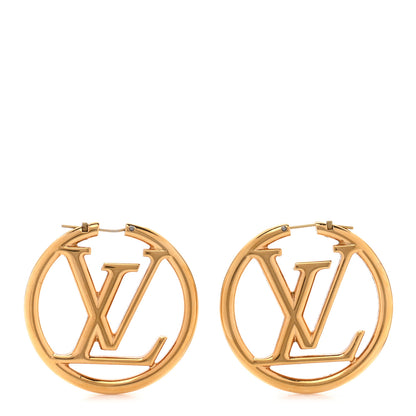 Louis Vuitton Metal Louise Hoop Earrings Gold 1 of 8