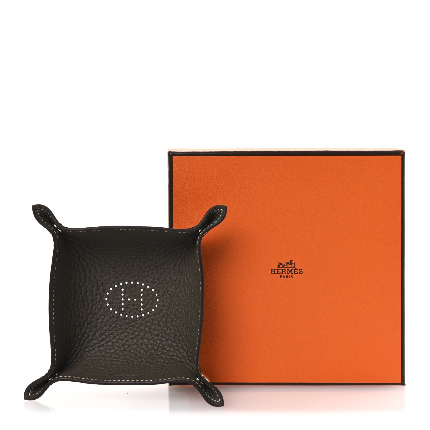 Hermes Taurillon Clemence Mini Mises et Relances Change Tray Etoupe 7 of 7