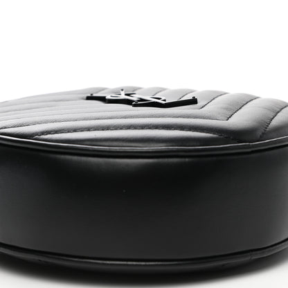 Saint Laurent Calfskin Matelasse Chevron Round Vinyle Camera Bag Black 9 of 10
