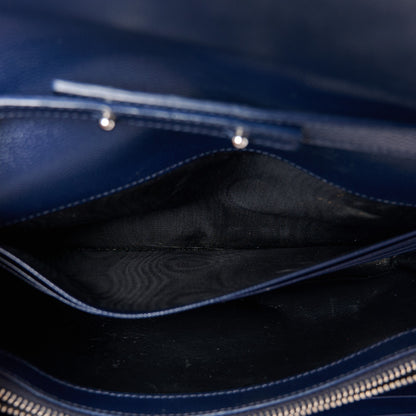 Saint Laurent Grain De Poudre Matelasse Chevron Monogram Chain Wallet Blue Sapphire 10 of 12