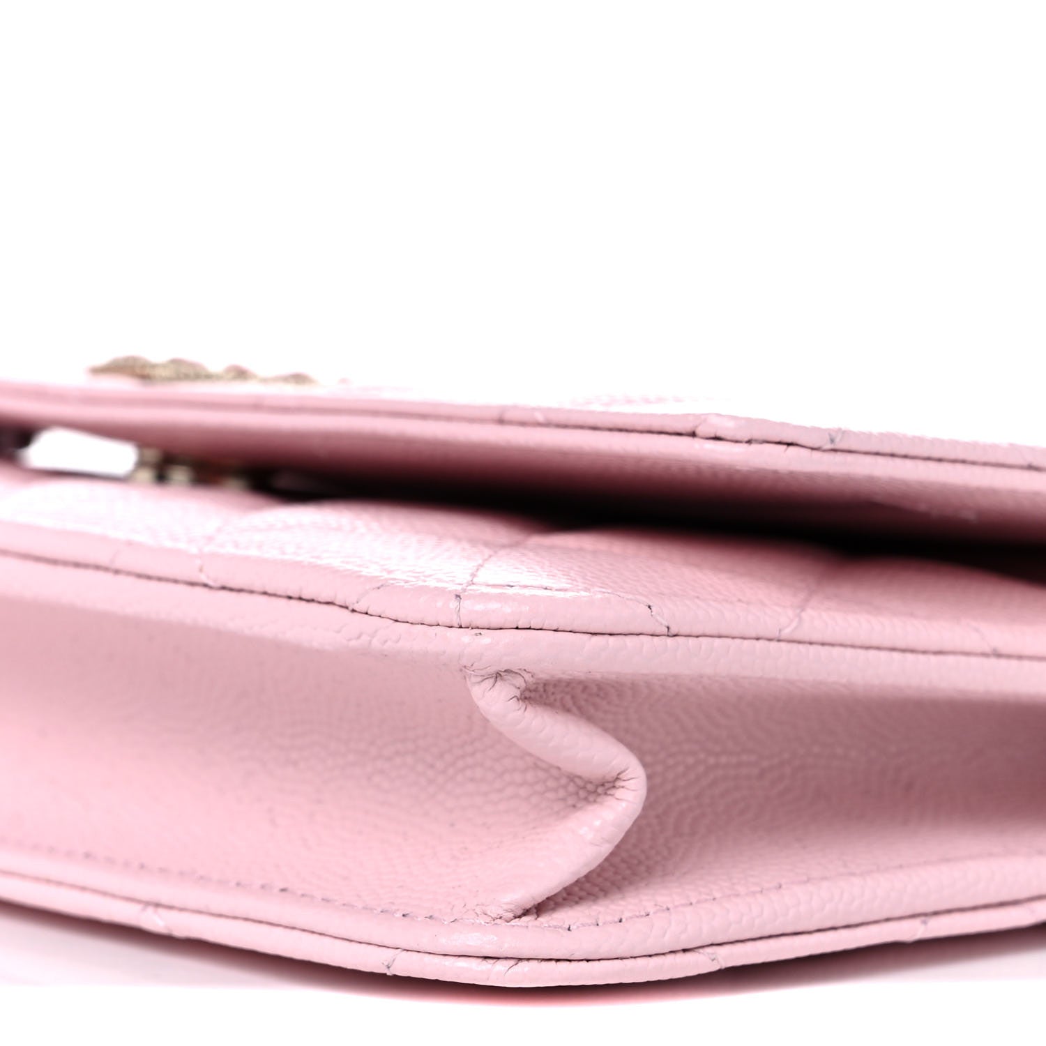 Chanel Caviar Quilted Crystal CC Wallet On Chain WOC Light Pink 10 of 11