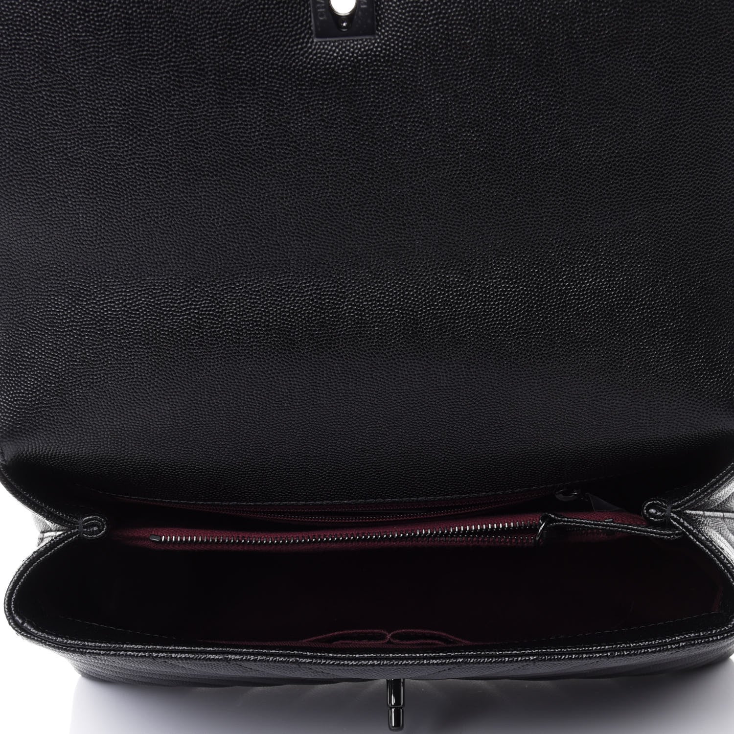 Chanel Caviar Chevron Quilted Small Coco Handle Flap So Black 4 of 4