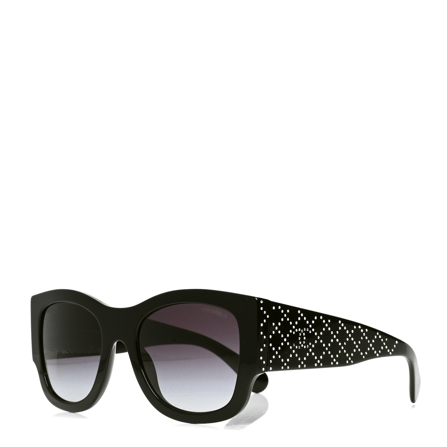 Chanel Acetate Strass Rectangle Sunglasses 5421B Black 1 of 4