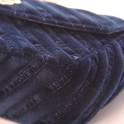 Balenciaga Velvet Logo Matelasse M BB Chain Shoulder Bag Navy 9 of 12