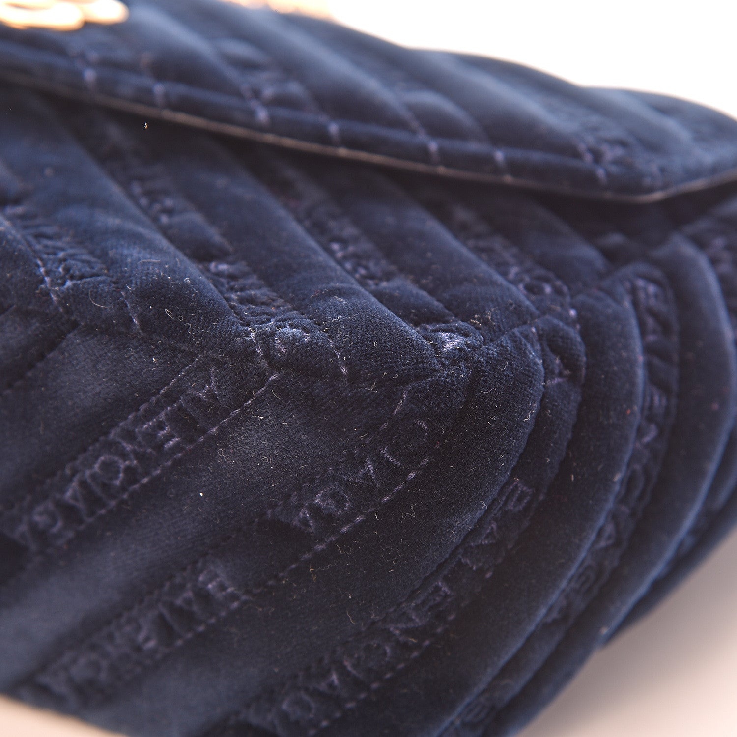 Balenciaga Velvet Logo Matelasse M BB Chain Shoulder Bag Navy 9 of 12
