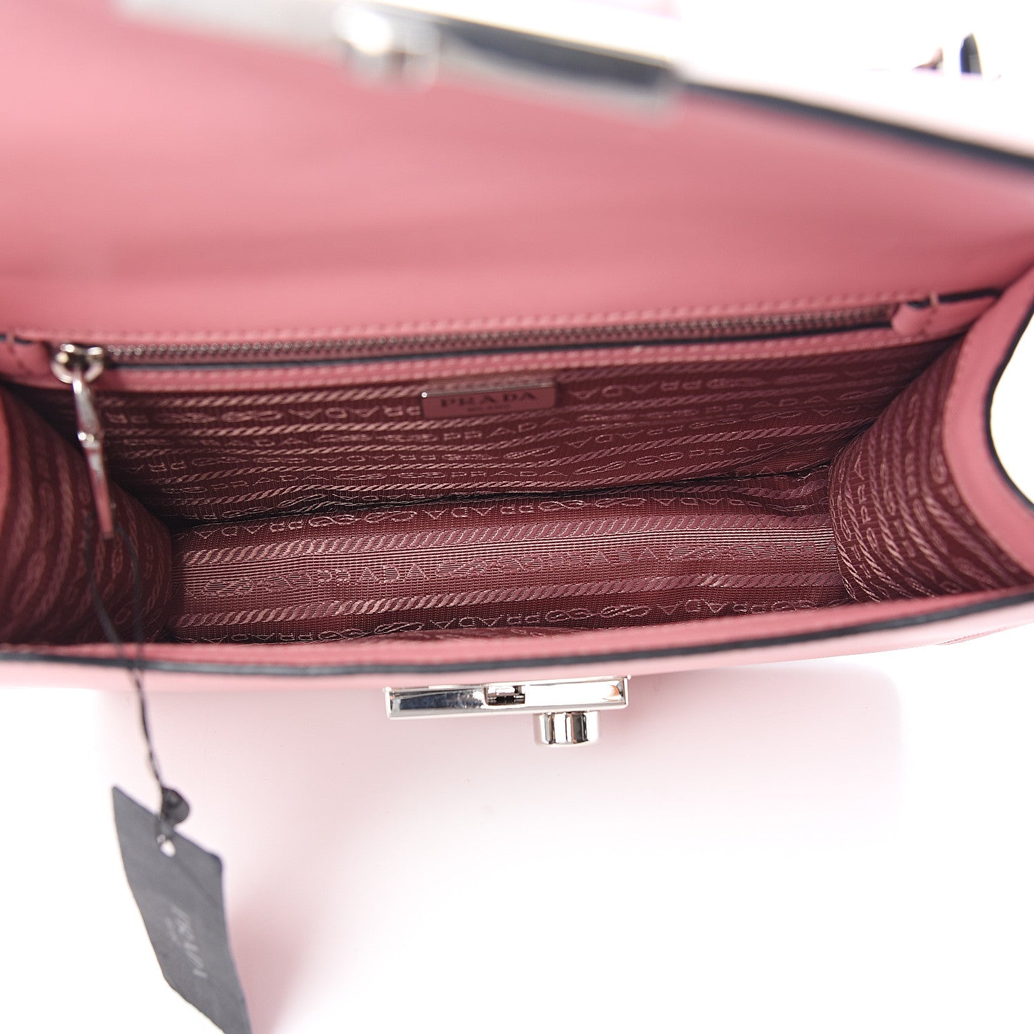 Prada Saffiano Pattina Sound Chain Crossbody Bag Petalo 4 of 8