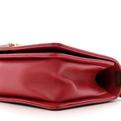 Chanel Calfskin Quilted Double Stitch Medium Boy Flap Red 10 of 13