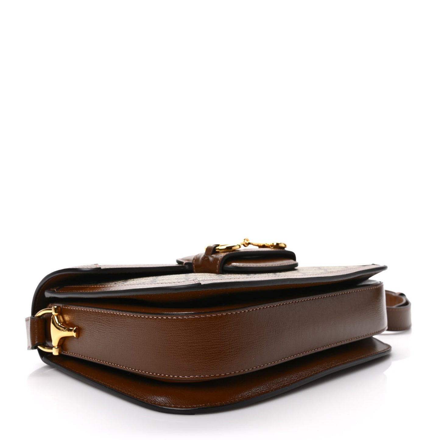 GG Supreme Monogram Horsebit 1955 Shoulder Bag Beige Brown Sugar