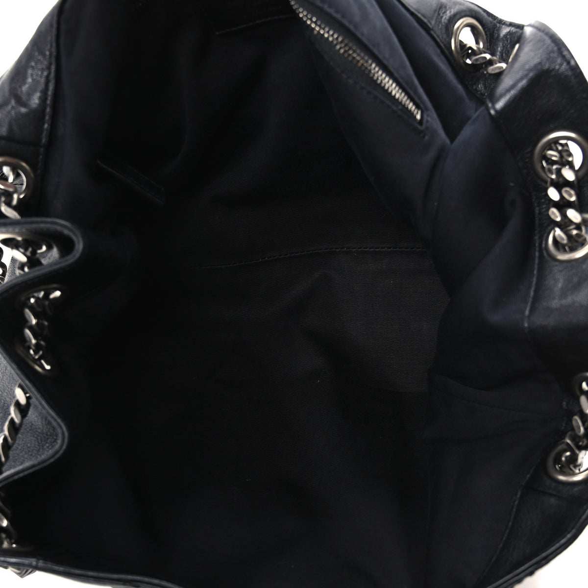 Vintage Lambskin Chevron Monogram Medium Nolita Black