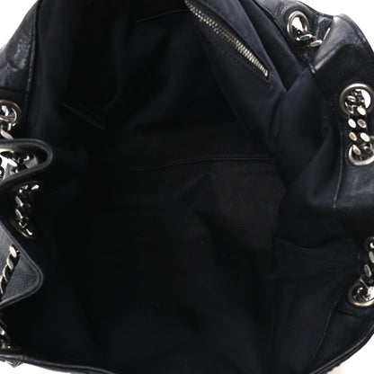 Saint Laurent Vintage Lambskin Chevron Monogram Medium Nolita Black 7 of 13