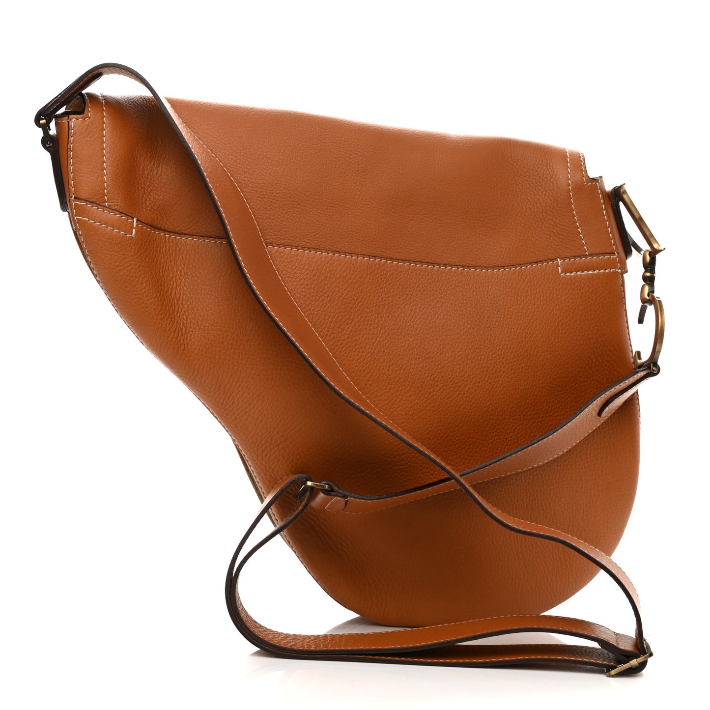 Calfskin Baudrier Saddle Bag Tan